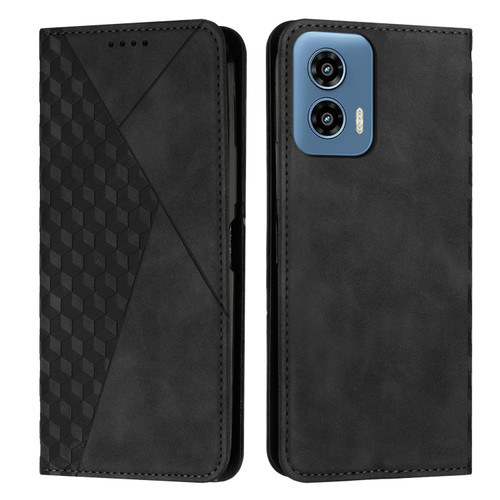 Moto G 5G 2024 Diamond Splicing Skin Feel Magnetic Leather Phone Case - Black